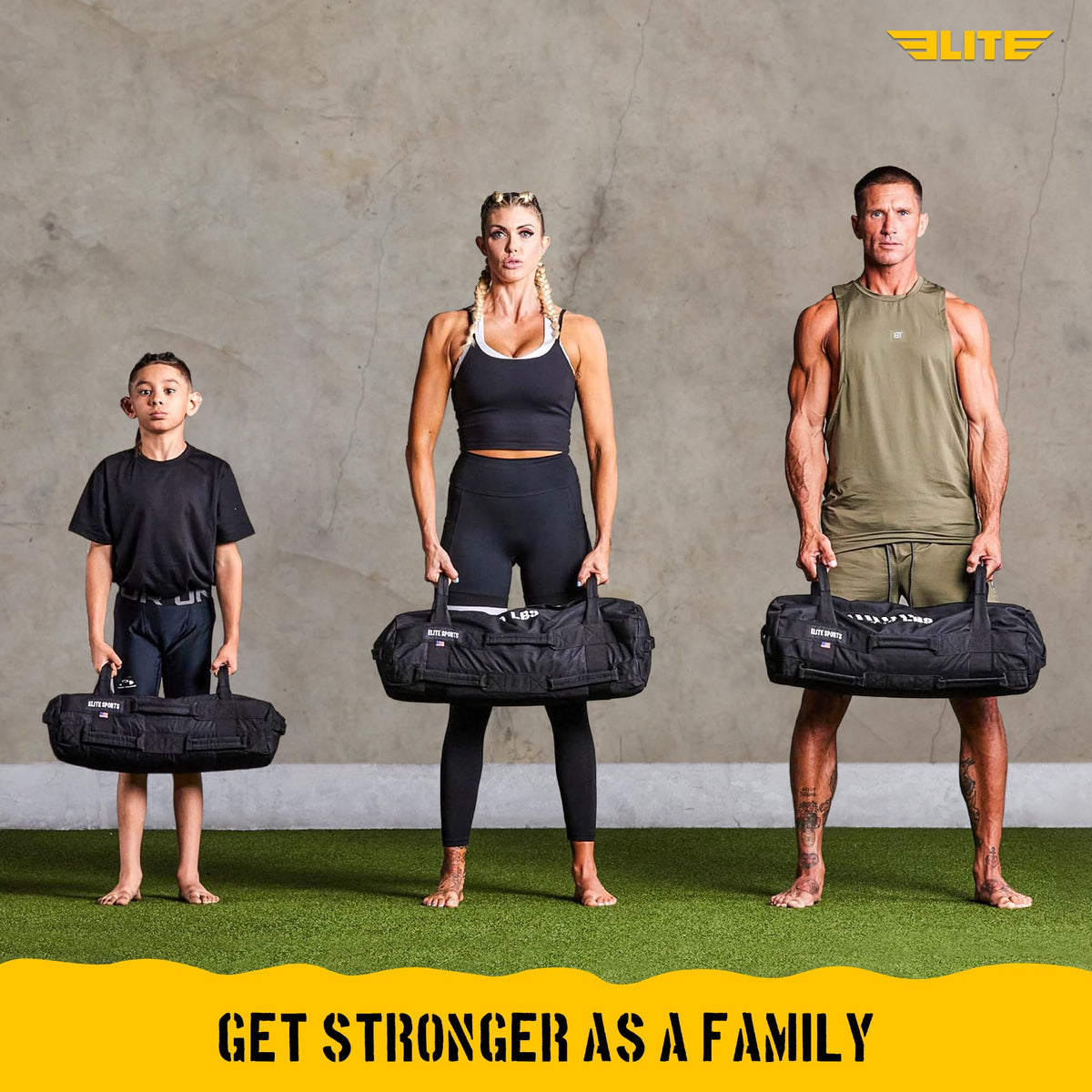 Elite Sports Workout Sandbag for Versatile, Intensive Core Muscles Fitness, Strength Training with Strategic Handle Placement (Unfilled)