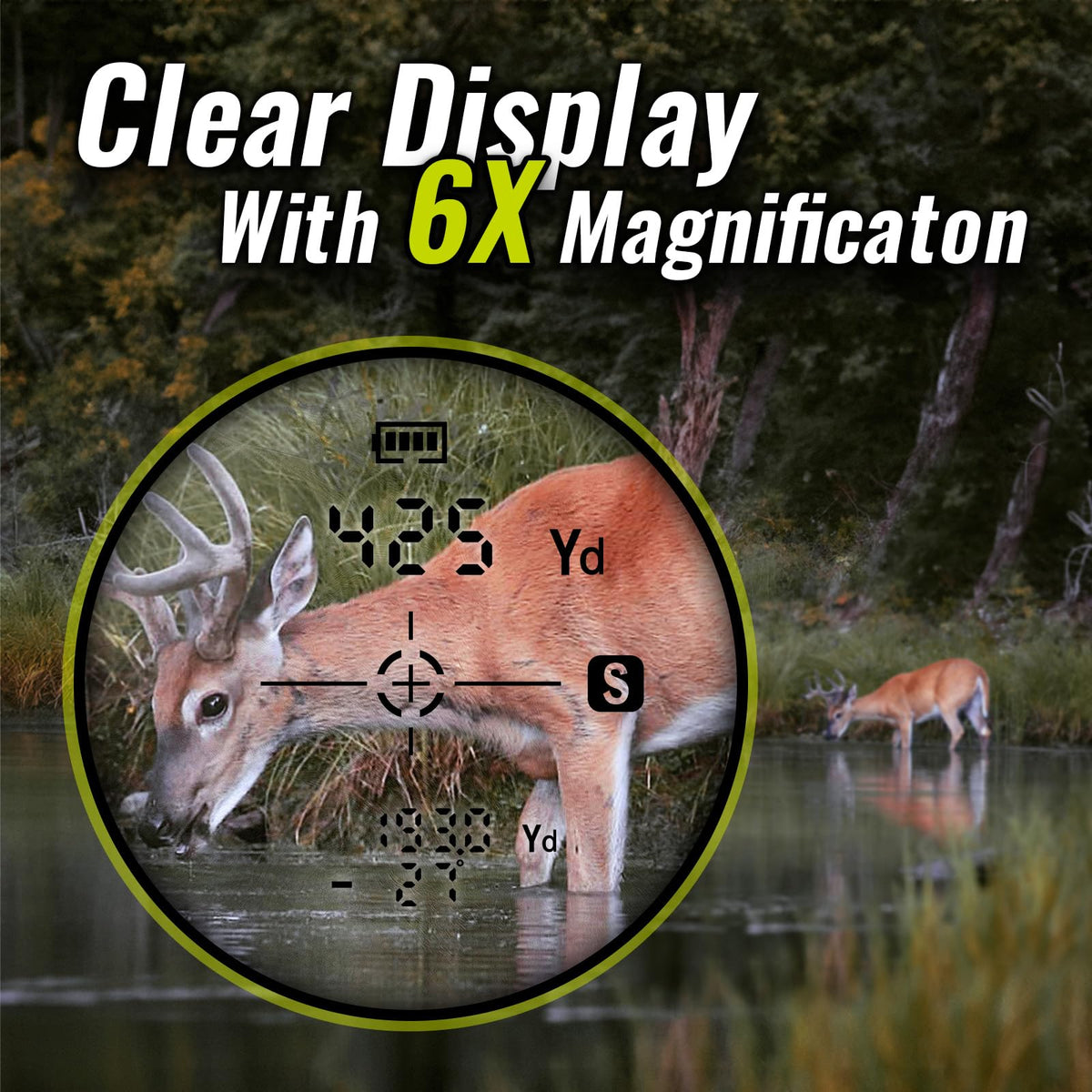 TIDEWE Hunting Rangefinder, Rechargeable Camo Laser Range Finder 700/1000Y 6X Magnification Range Finder, Distance/Angle/Speed/Continuous Scan Modes, Rechargeable Battery, Water-Resistant, Carry Case