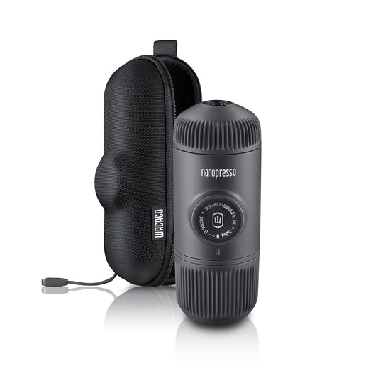 Wacaco Nanopresso Portable Espresso Maker bundled with Nanopresso Protective Case, Upgrade Version of Minipresso, 18 Bar Pressure, Extra Small Travel Coffee Maker, Manually Operated