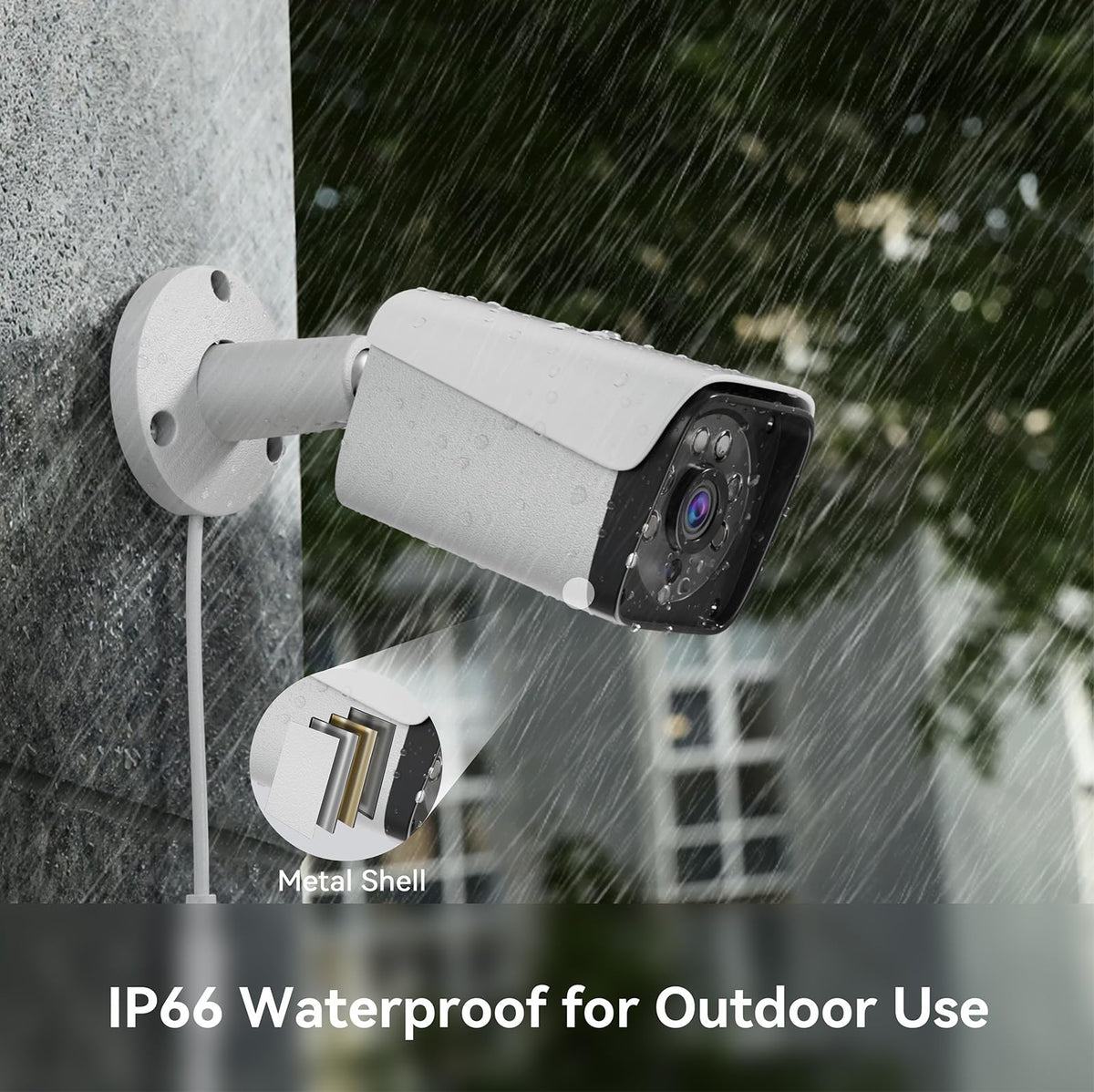 Wired Security Camera System Outdoor, 4X 3MP CCTV Camera, 500G HDD 4CH 5MP Lite AHD Surveillance DVR Kit, IP66 Waterproof Metal Shell, Remote Access,Smart Detection,24/7 Record, Night Vision