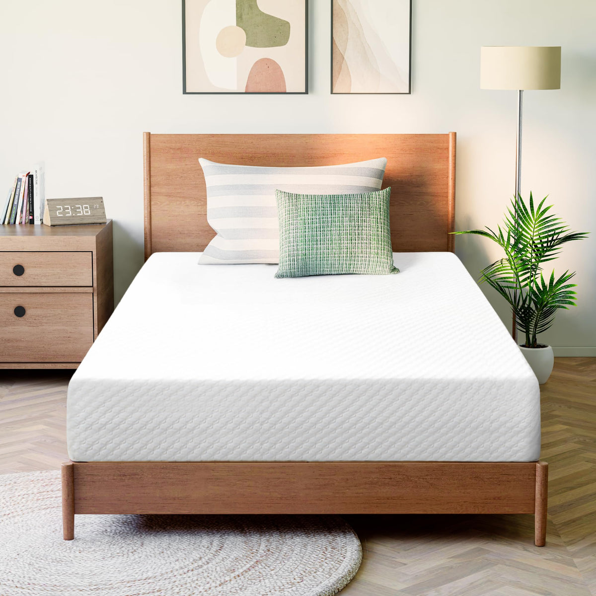 GAESTE Twin 8 Inch Cooling Gel Memory Foam Mattress, Medium Feel Pressure Relief & Ergonomic Support, Cool Sleep, Machine Washable Anti-Slip Cover, Fiberglass free, CertiPUR-US Certified