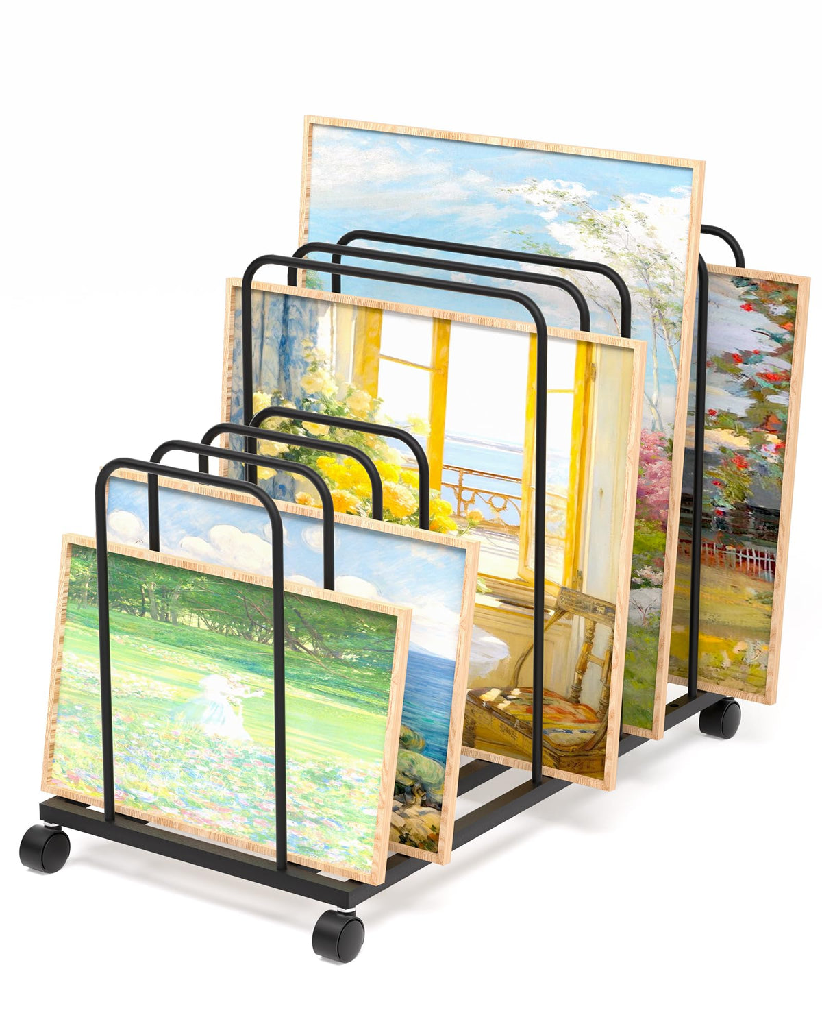 Art Canvas Storage Rack, Adjustable Art Storage Rack, Art Drying Rack Metal Storage Stand, Art Print Display Rack With Wheels for Large Canvas Boards, Panel, Crafts Drying & Print Racks