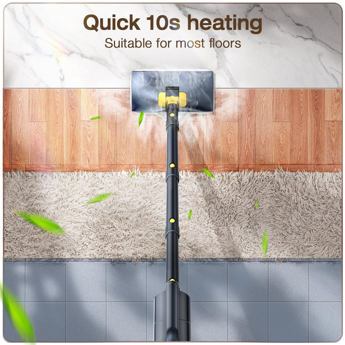 10-in-1 Steam Cleaner, Detachable Handheld Steam Mop for Multi-Surface Quick 10s Heat, 350ml Water Tank and 2-Level Steamer for Cleaning Floor, Window, Carpet, BBQ Grill, Tile, Sofa, Car and Grout