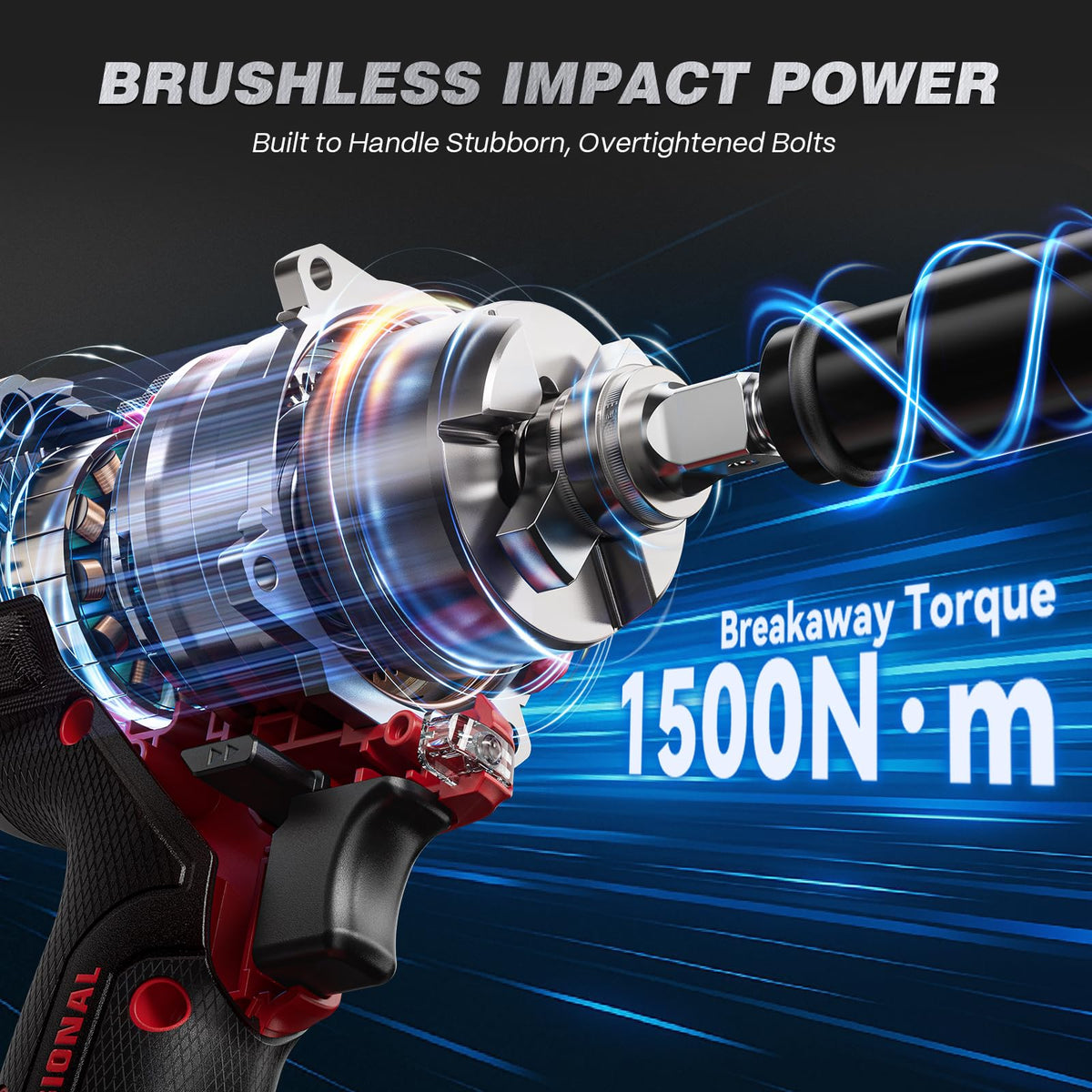 ARCCAPTAIN Cordless Impact Wrench, 1500N.m (1106Ft-lbs) 1/2" Impact Gun 15C High-Rate, Supports Up to 40mm Socket, 20V 2x4.0Ah Batteries, High Torque Power Impact Driver for Heavy Truck/Car/Pickup