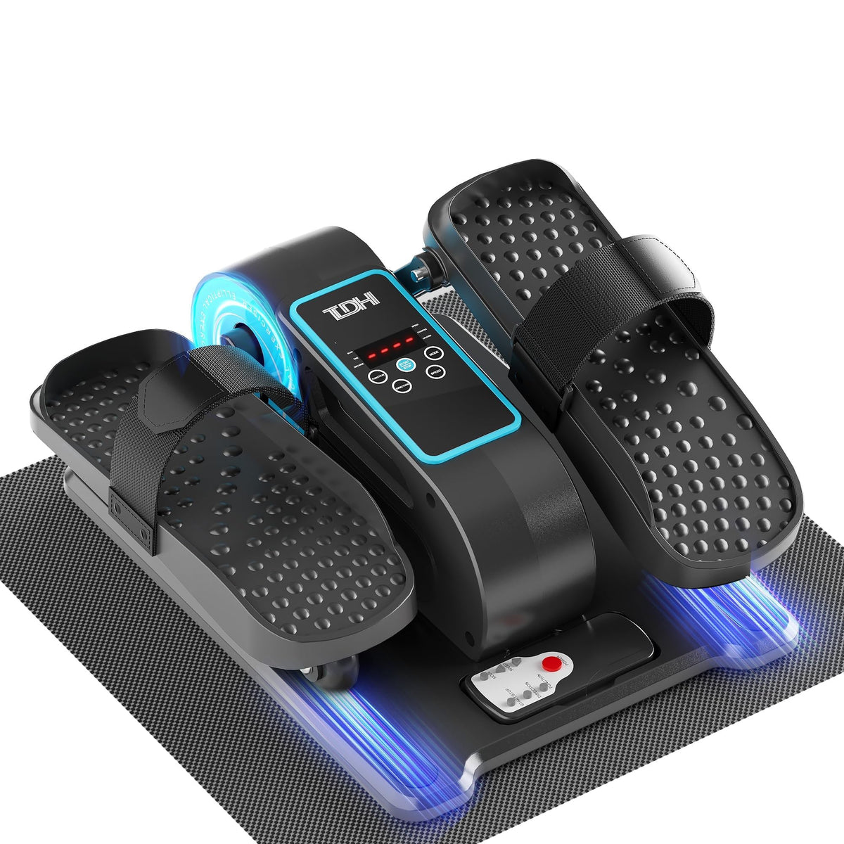 TDH Under Desk Elliptical Machine Leg Exerciser Electric Quiet Portable Electric Pedal Exerciser While Sitting for Seniors Adult with 12 Adjustable Speed Auto&HR Mode for Home Office