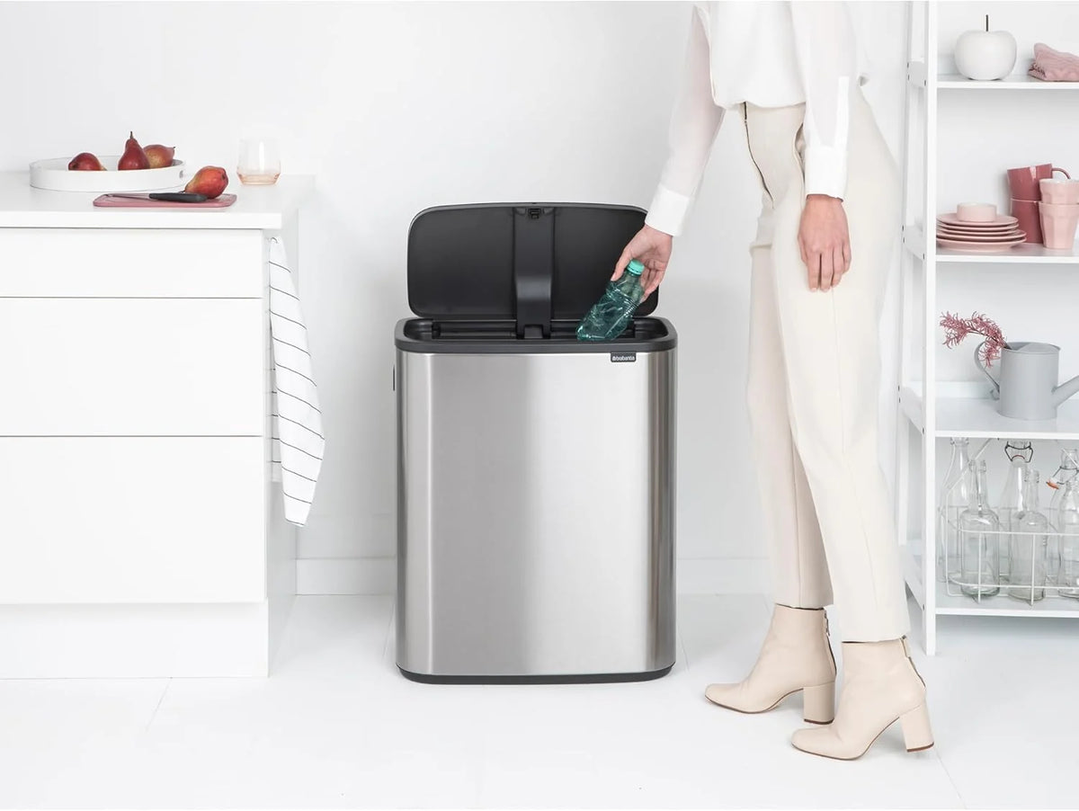 2026 Brabantia bin, matt steel, finger tracker, 2 x 30 L
