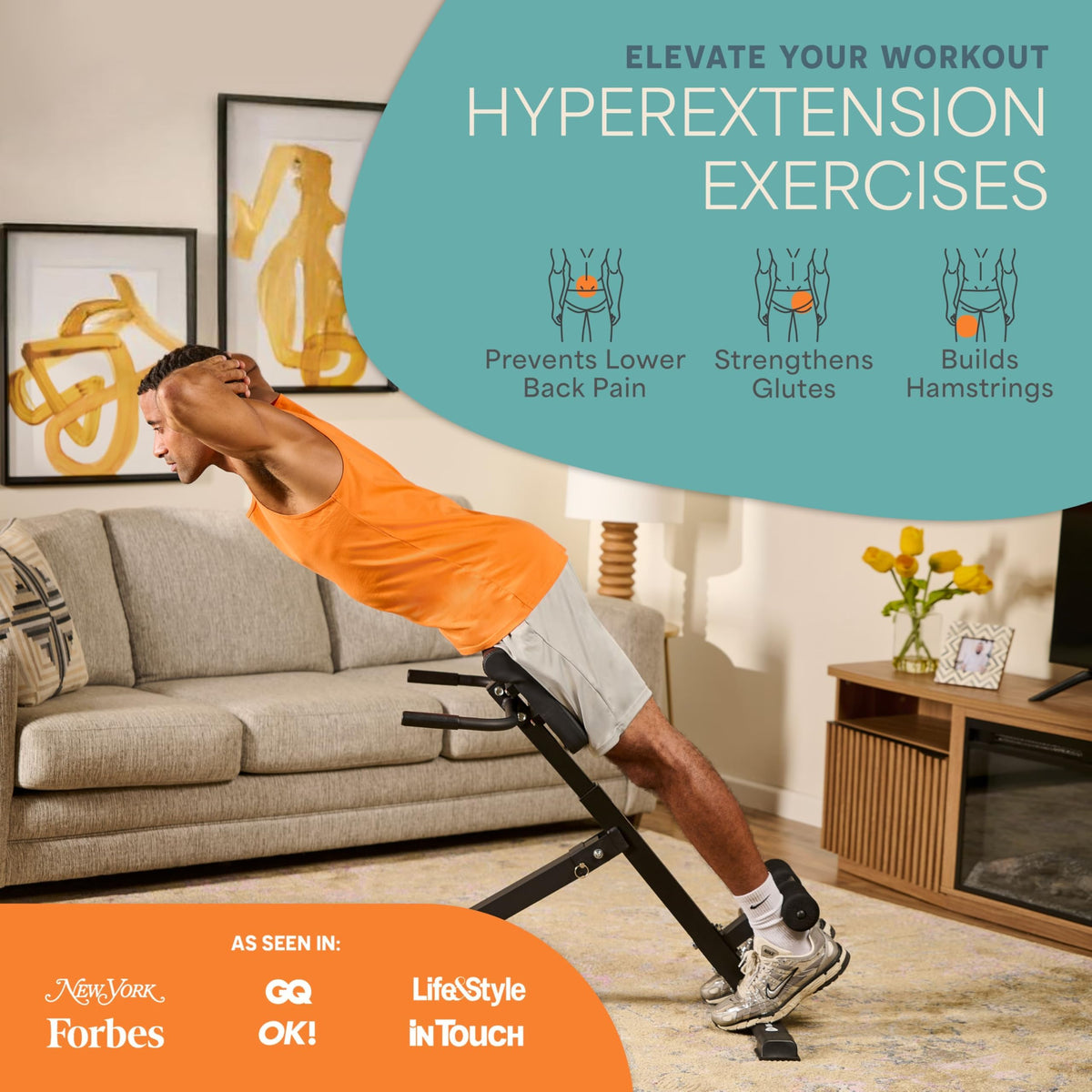 Lifepro SculptTrainer Roman Chair – 20+ Exercises, Foldable, 330 lb Cap Hyperextension, hip thrusts, sit-ups & back extensions, 10 height positions, padded seat + dual rollers, alloy steel