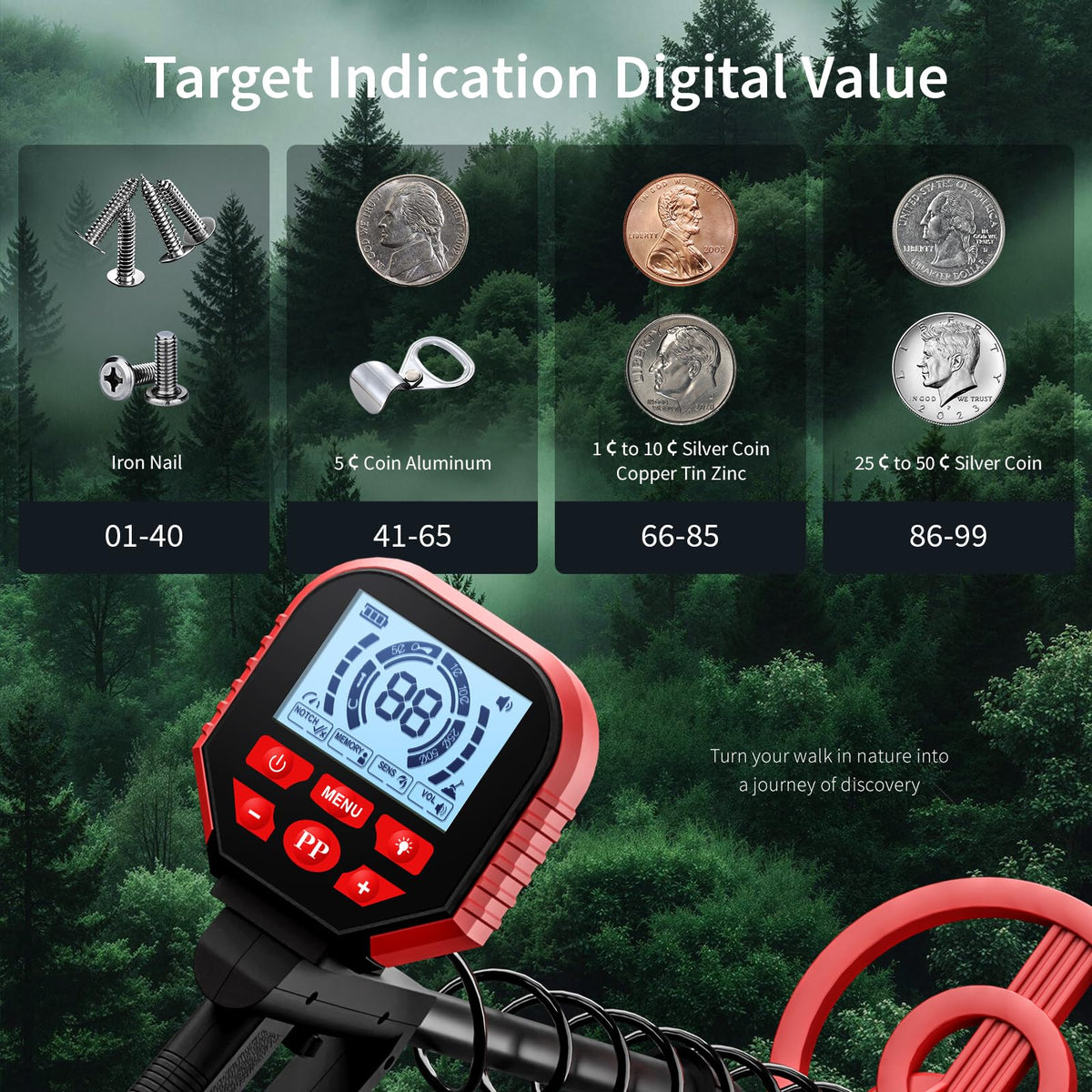 2026 Latest Higher Accuracy Professional Metal Detector for Adults with LCD Gold Detector with Advanced DSP Chip, IP68 Waterproof Search Coil, 2.26 Pounds Lightweight Suitable for Beach and Backyard