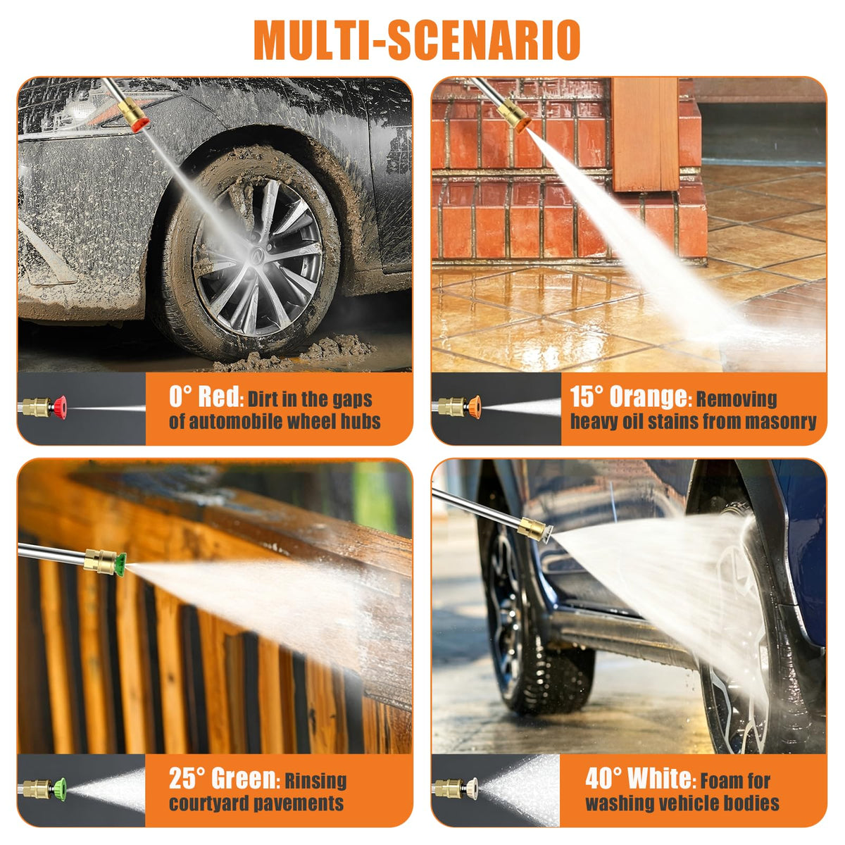 Electric Pressure Washer 4500PSI 2.8 GPM with Anti-Tipping Technology High Electric Power Washer, 4 Quick Connect Nozzles & Stainless Steel Spray Wand for Cars/Driveways