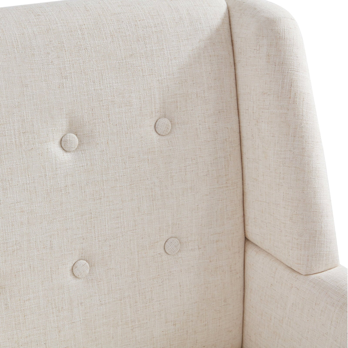 HUIMO Accent Chair, Button-Tufted Upholstered Living Room Chairs, Mid Century Modern Comfy Reading Chairs for Bedroom, Living Room, Beige