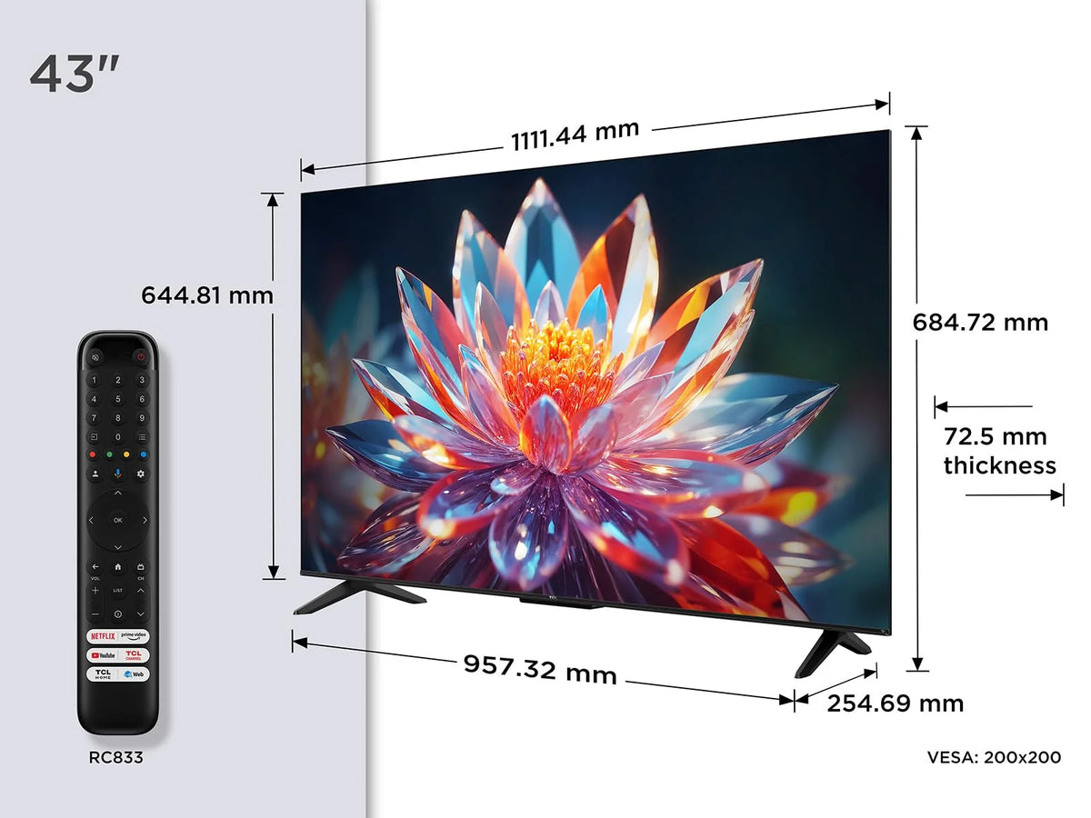 2026 TCL 43T6C Fire TV 43 Inches QLED 4K UHD Smart TV, HDR (Multi-Format), Dolby Atmos, Motion Clarity, Voice Alexa