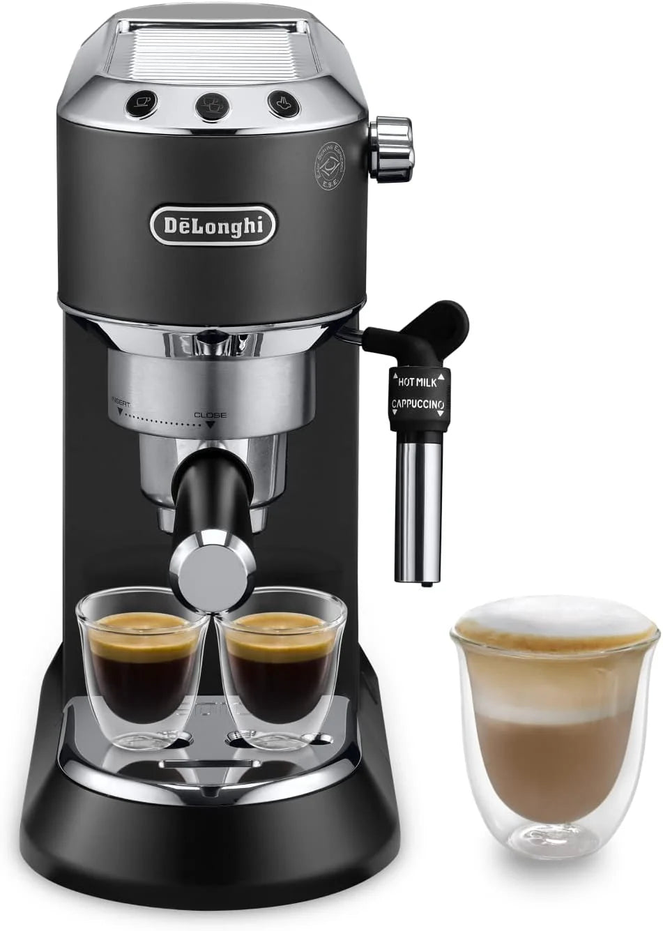 2026 De'Longhi Dedica – Stainless steel pump coffee maker for ground or individual coffee, espresso and cappuccino, 1.3 litre