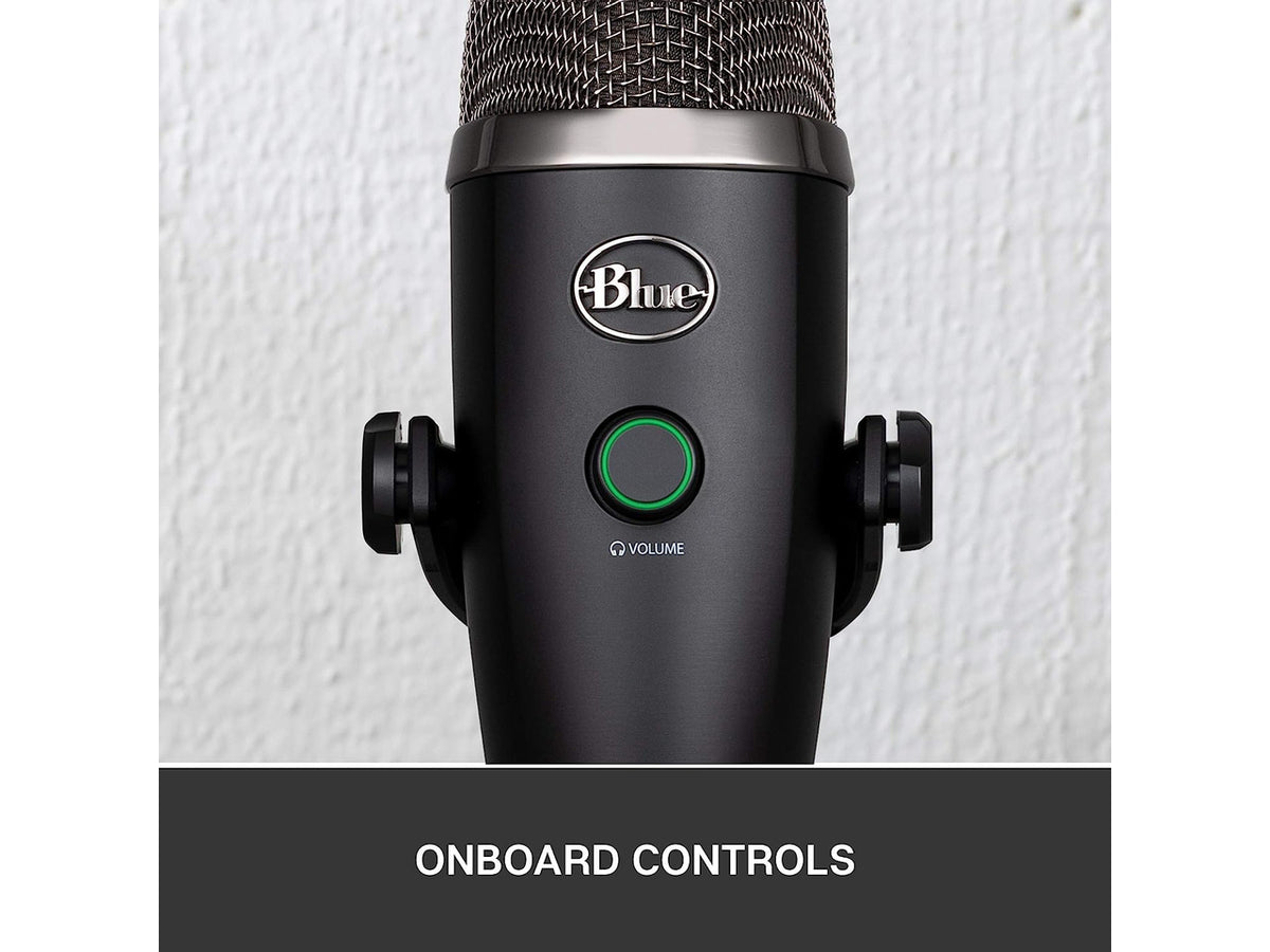 Blue Yeti Nano Premium USB Microphone for PC, Mac, Gaming, Recording, Streaming, Podcasting, Condenser Mic with Blue VO!CE Effects, Cardioid and Omni, No-Latency Monitoring - Blackout