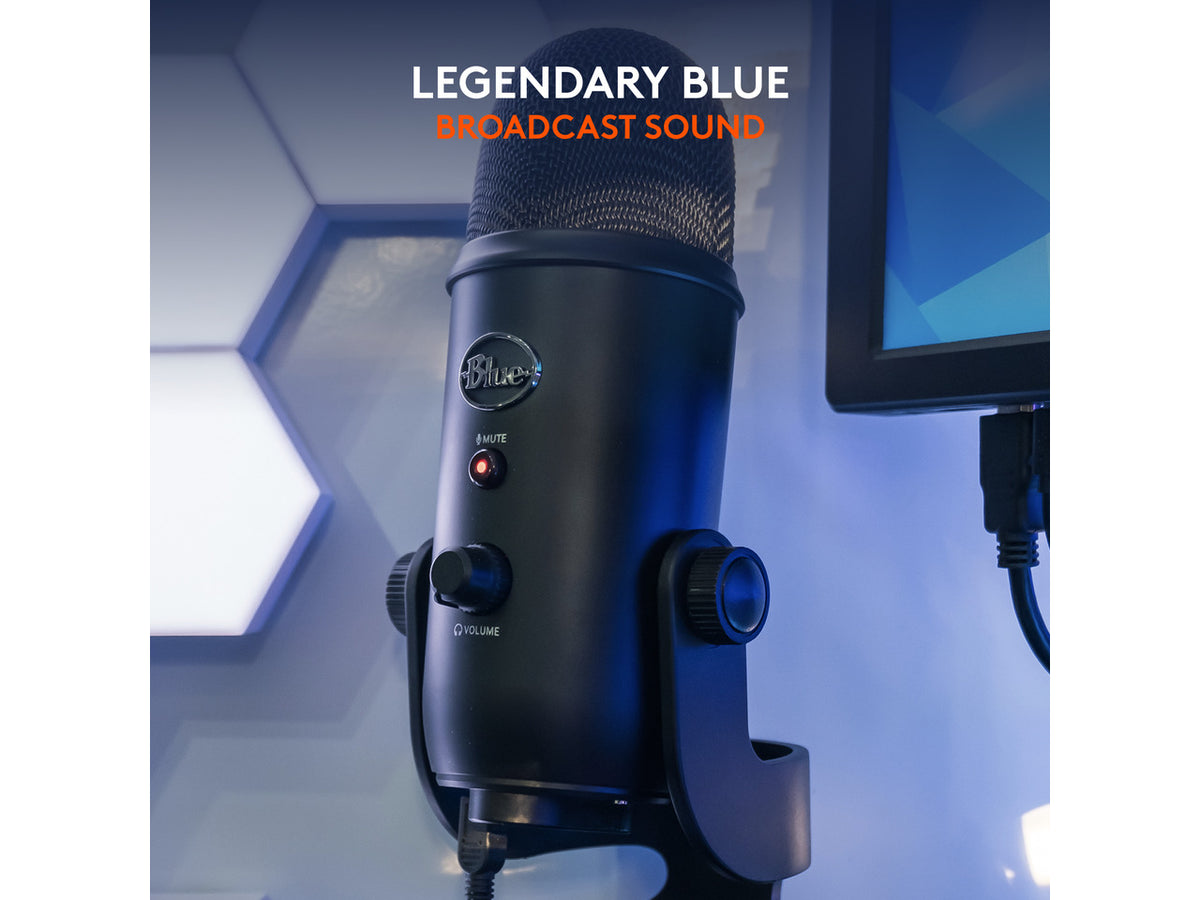 Logitech Blue Yeti USB Microphone, Multi-Pattern Condenser Mic, Plug & Play, Streaming, Podcasting & Recording