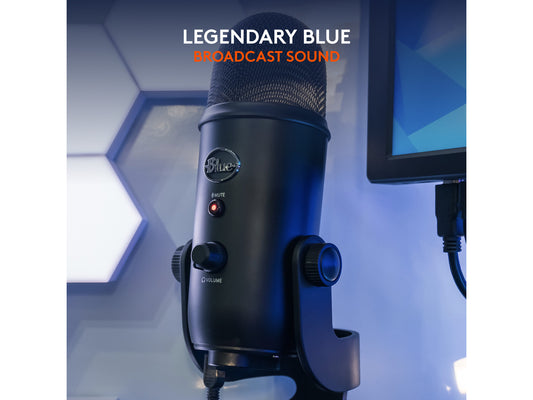Logitech Blue Yeti USB Microphone, Multi-Pattern Condenser Mic, Plug & Play, Streaming, Podcasting & Recording