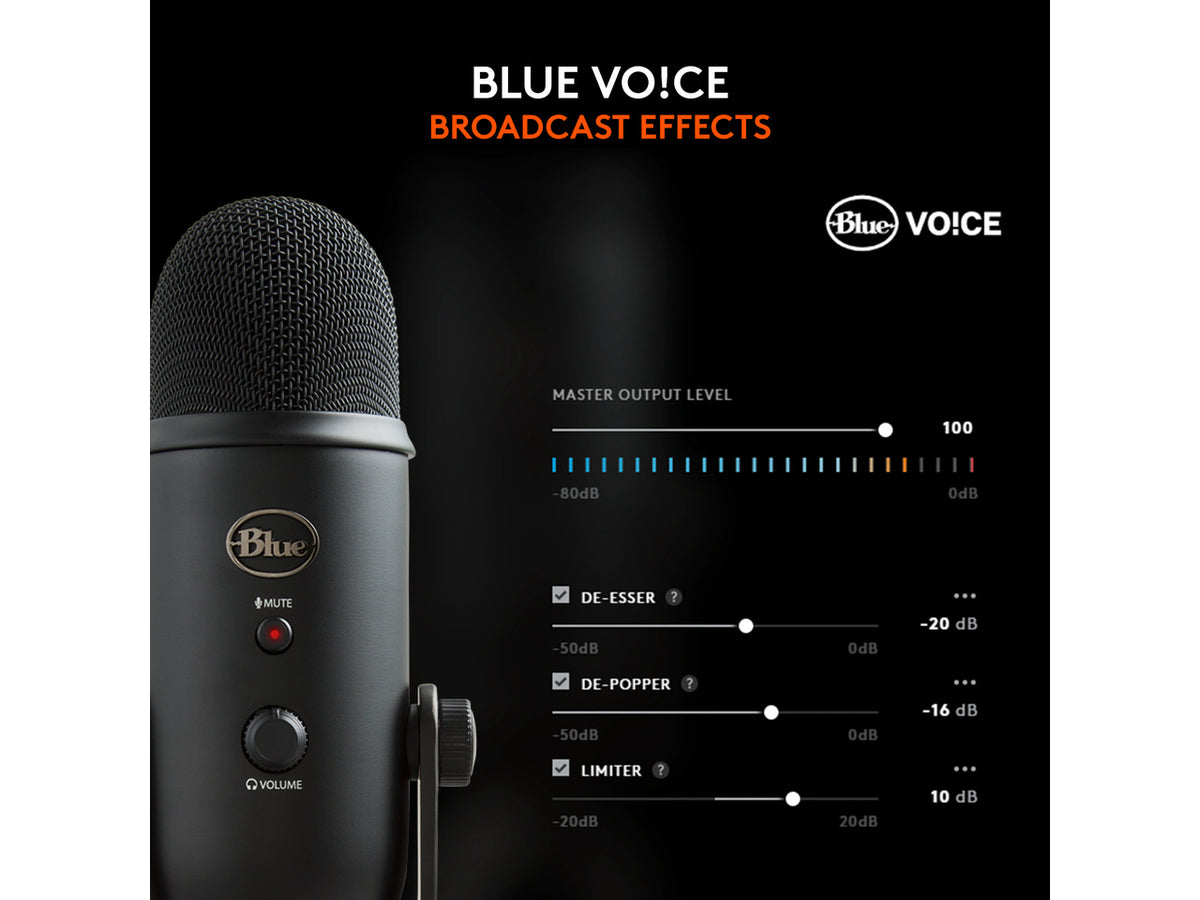 Logitech Blue Yeti USB Microphone, Multi-Pattern Condenser Mic, Plug & Play, Streaming, Podcasting & Recording