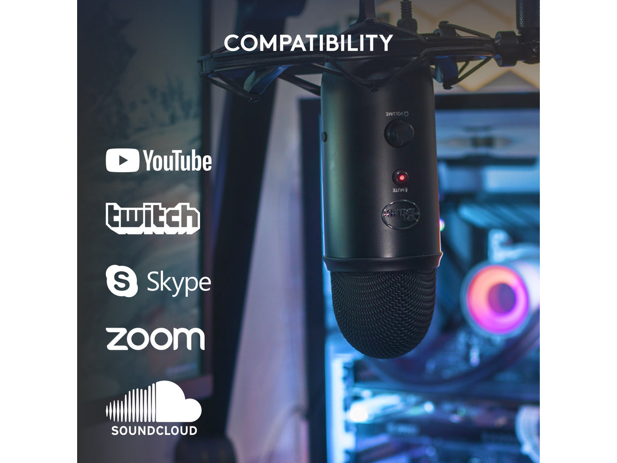 Logitech Blue Yeti USB Microphone, Multi-Pattern Condenser Mic, Plug & Play, Streaming, Podcasting & Recording