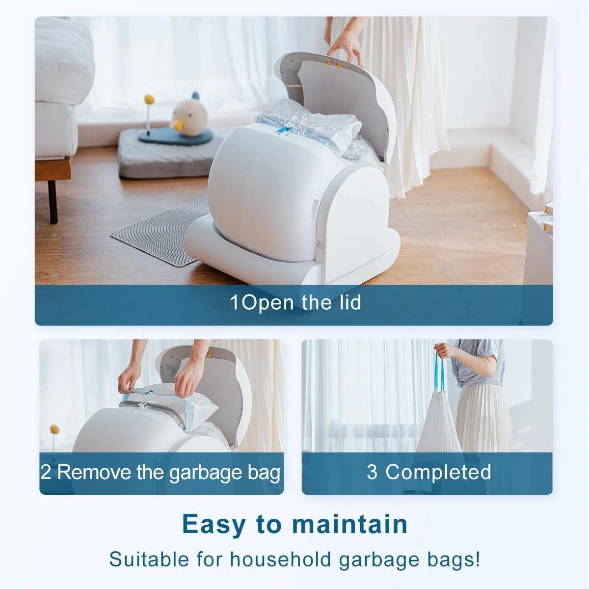 2026 Megonia 65L Automatic Self-Cleaning Cat Litter Box with Wi-Fi App Control