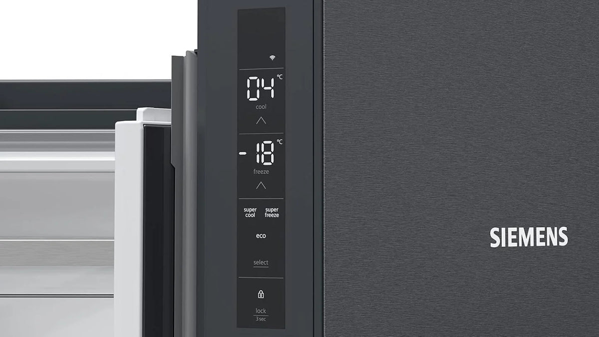 2026 SIEMENS KF96NVPEA iQ300 multi-door refrigerator, 183 x 91 cm, 405 L cooling & 200 L freezing, hyperFresh longer freshnes