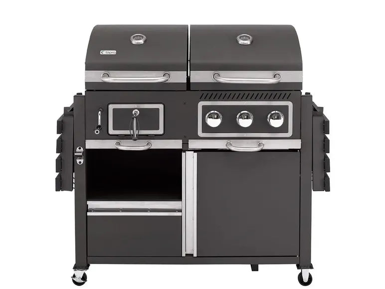 2026 tepro coal-gas grill “Toronto Kombi”, 8.7 kW power, 3 stainless steel burners, 2 shelfs