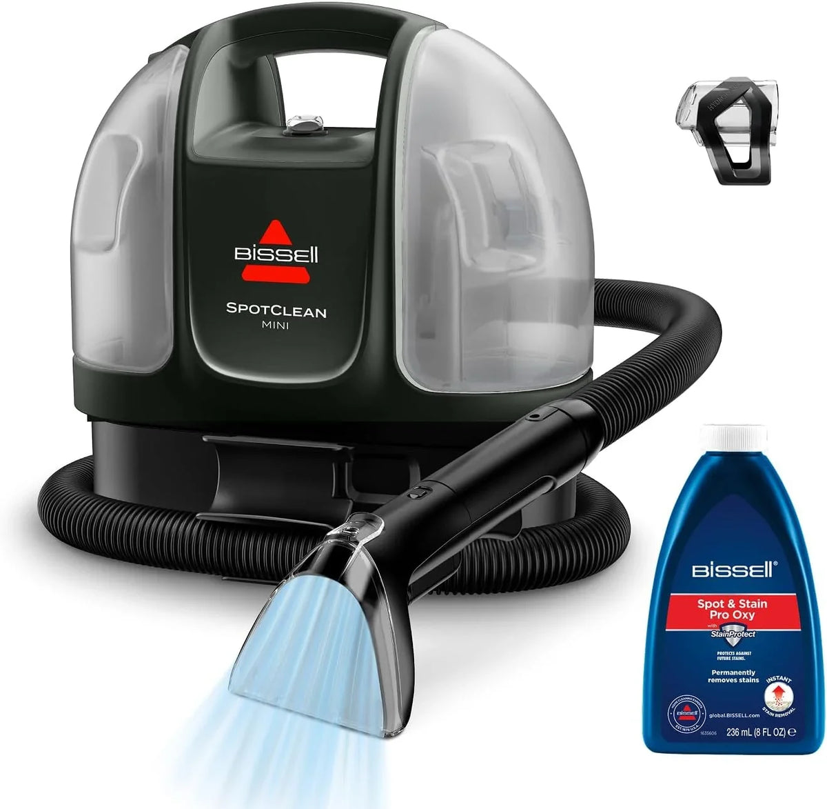 2026 BISSELL SpotClean Mini Portable Carpet and Upholstery Cleaner, 41491 (Black/Gray)