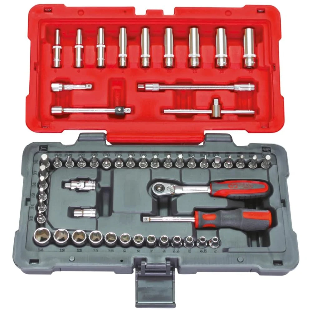 2026 KS Tools - 922.0654 - Complete toolbox 1/4 - Maintenance box - 4 to 14 mm - Case of casings and tips - Auto mechanical t