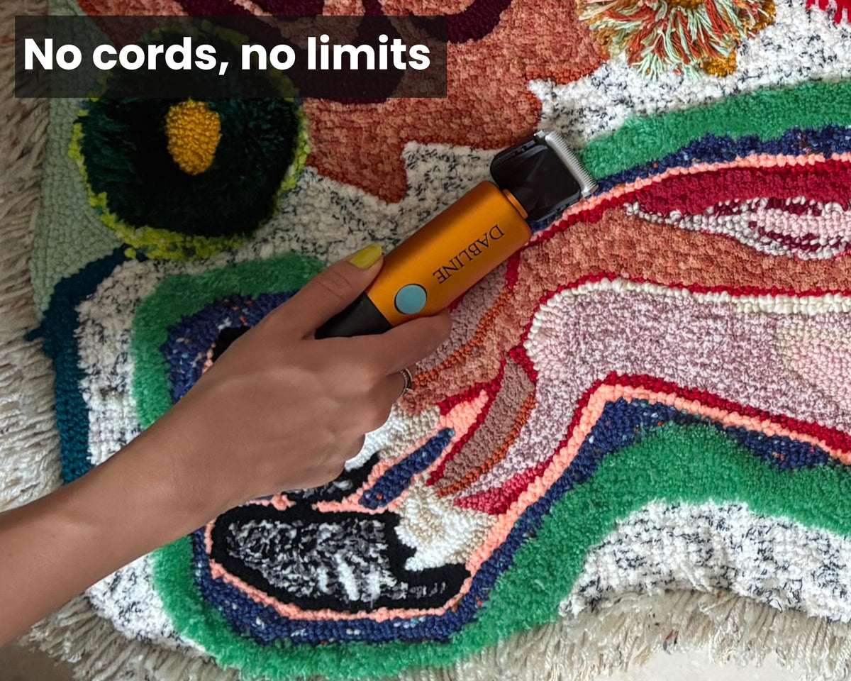 DABLINE Cordless Carpet Trimmer Shearing Guide, Lightweight Carpet Shaver, 2 Blades, 400W High Power, For Tufting Rugs