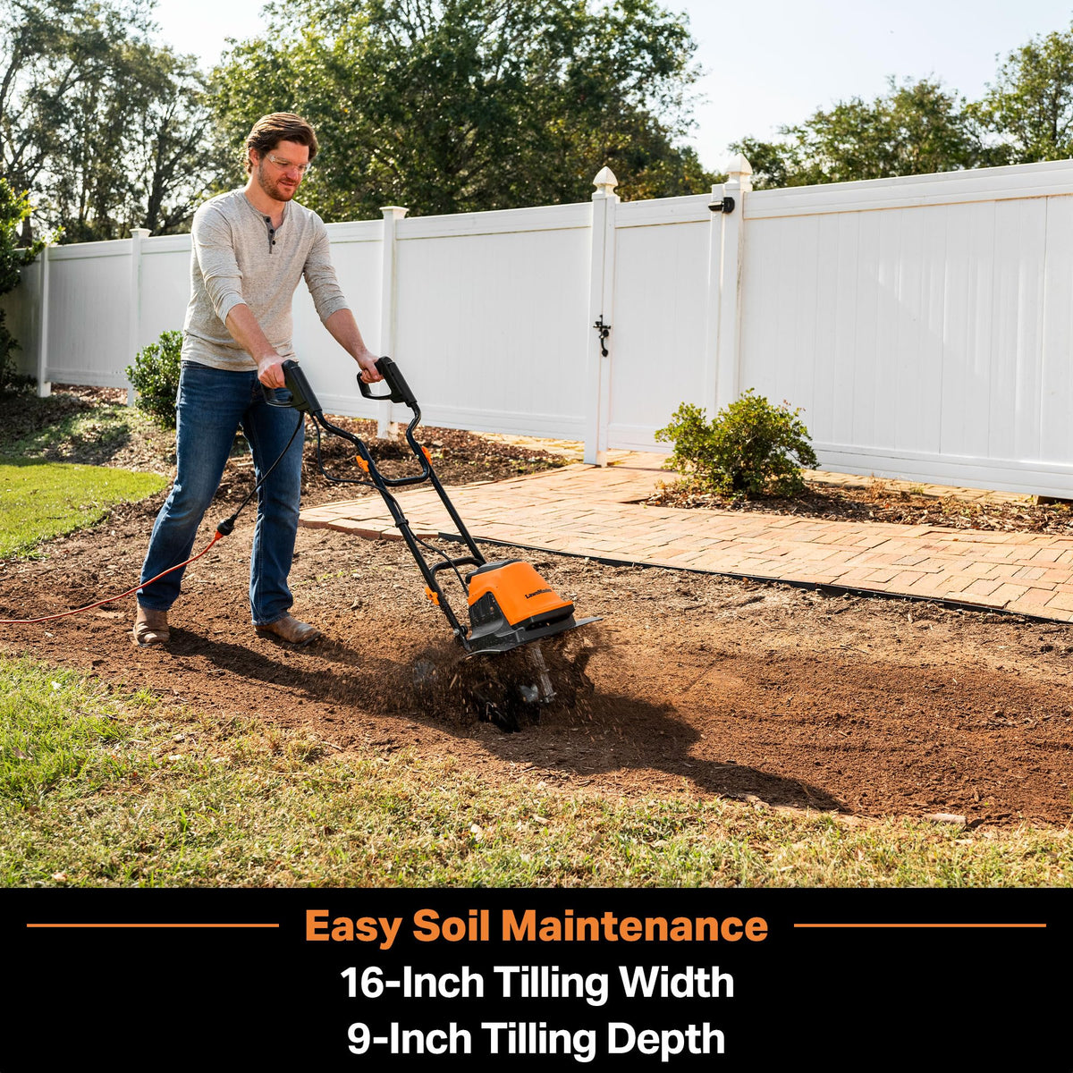 LawnMaster TE1216M Electric Tiller 12-Amp, 16-Inch