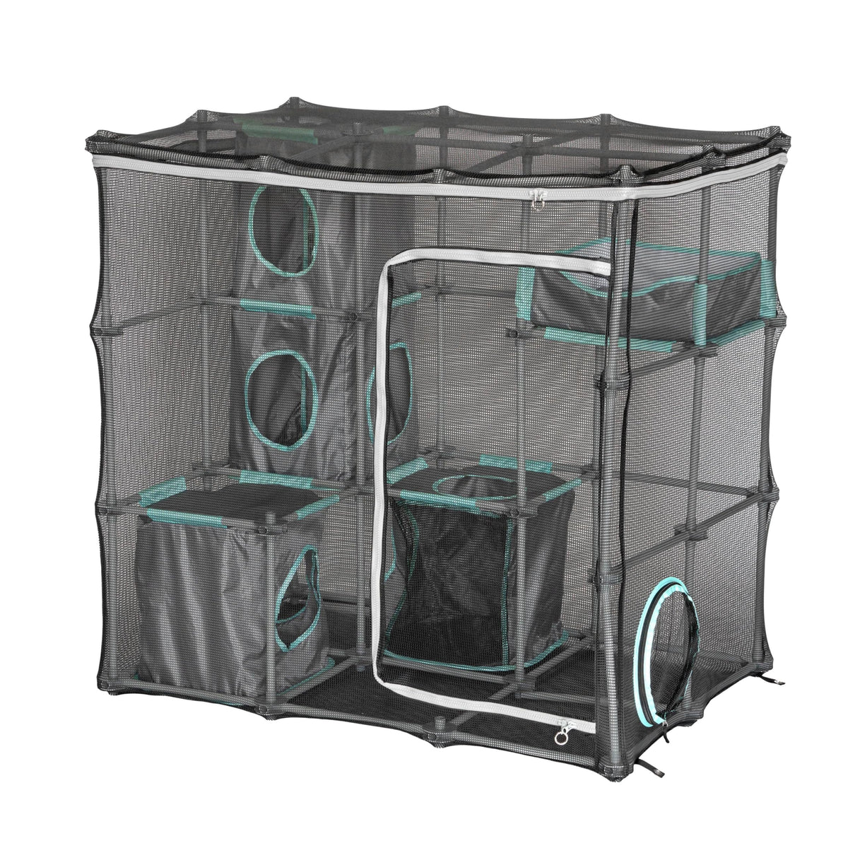 Kitty City Outdoor Catio Furniture & Play Kits for Cats - Outdoor Mega Kit, Exterior Cat Enclosure & Playpen, Catio for Enclosed Outside or Indoor Exploring, Kitten Exercise Pen or Kennel, Kitty Tent