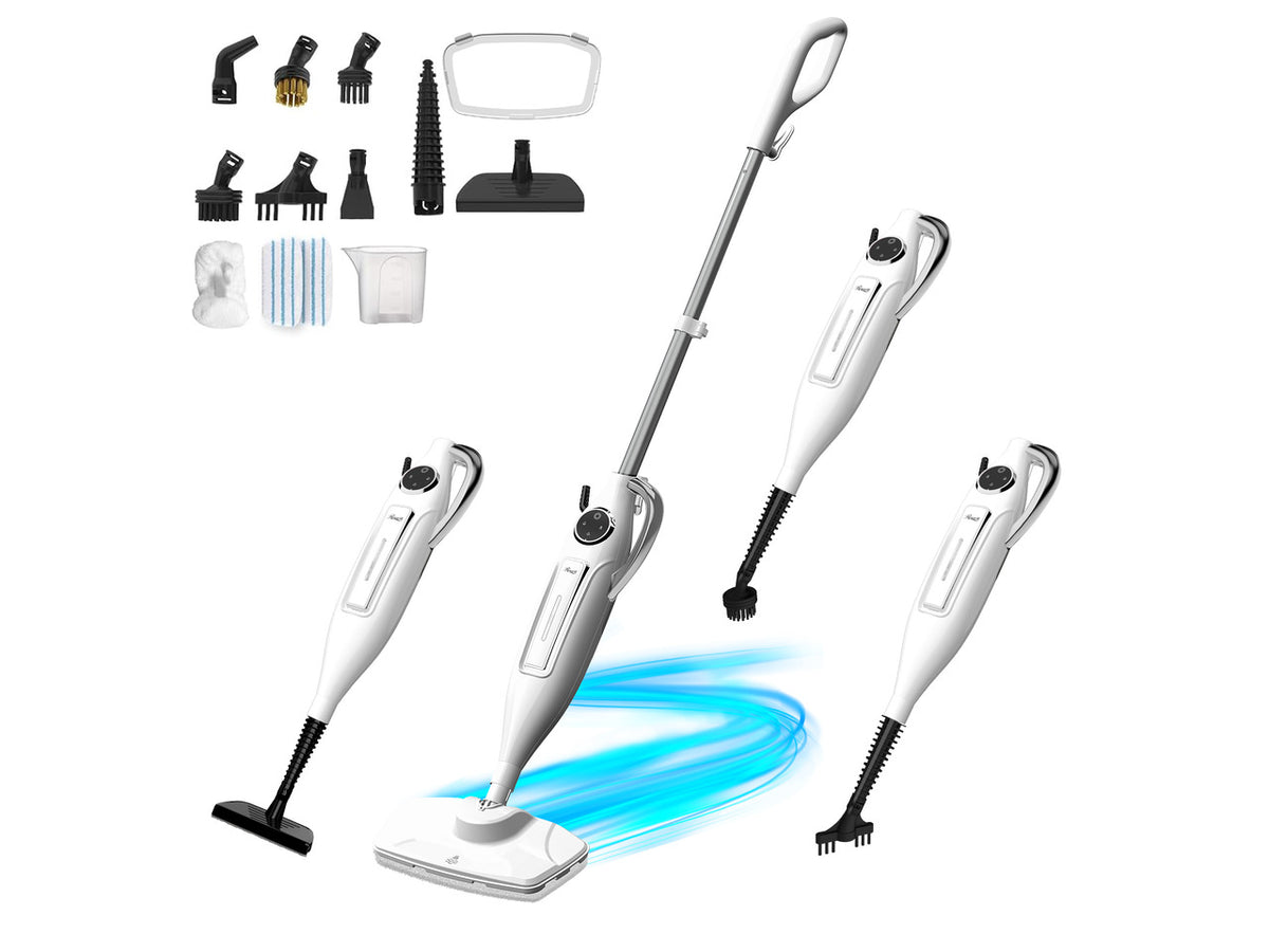 Rosewill 11-in-1 Steam Mop, 260°F Handheld Steam Cleaner, 1200W Detachable Steam Mops for Floor Cleaning, Removable Tank, Multi-Purpose Steamer for Hardwood, Tile, Grout, Furniture- White