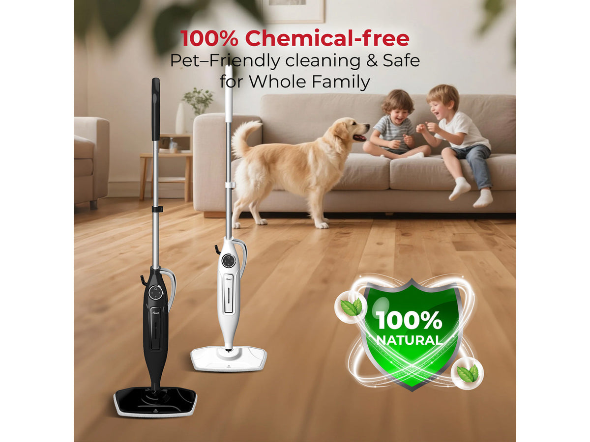 Rosewill 11-in-1 Steam Mop, 260°F Handheld Steam Cleaner, 1200W Detachable Steam Mops for Floor Cleaning, Removable Tank, Multi-Purpose Steamer for Hardwood, Tile, Grout, Furniture - Black