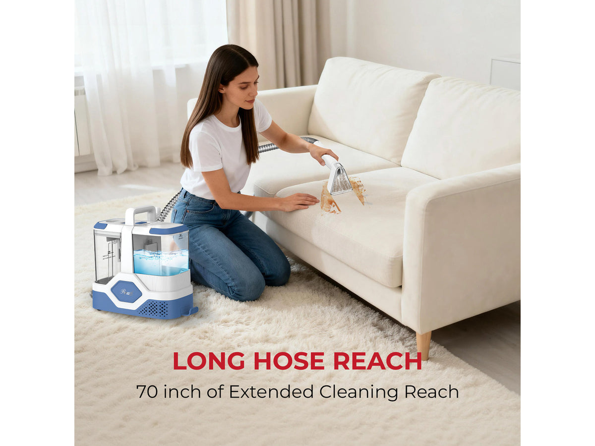 Rosewill Multi-Purpose Portable Carpet and Upholstery Cleaner, Powerful Suction 18 Kpa Spot Cleaner, Car and Auto Detailer, Stain/Spot Remover; Versatile Use: Carpet, Sofa, Pet Hair Use - White