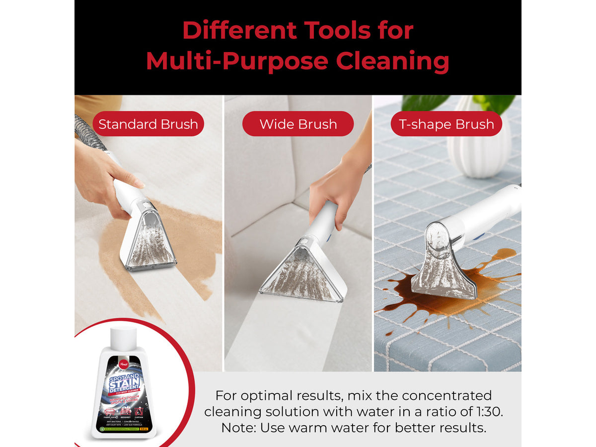 Rosewill Multi-Purpose Portable Carpet and Upholstery Cleaner, Powerful Suction 18 Kpa Spot Cleaner, Car and Auto Detailer, Stain/Spot Remover; Versatile Use: Carpet, Sofa, Pet Hair Use - White