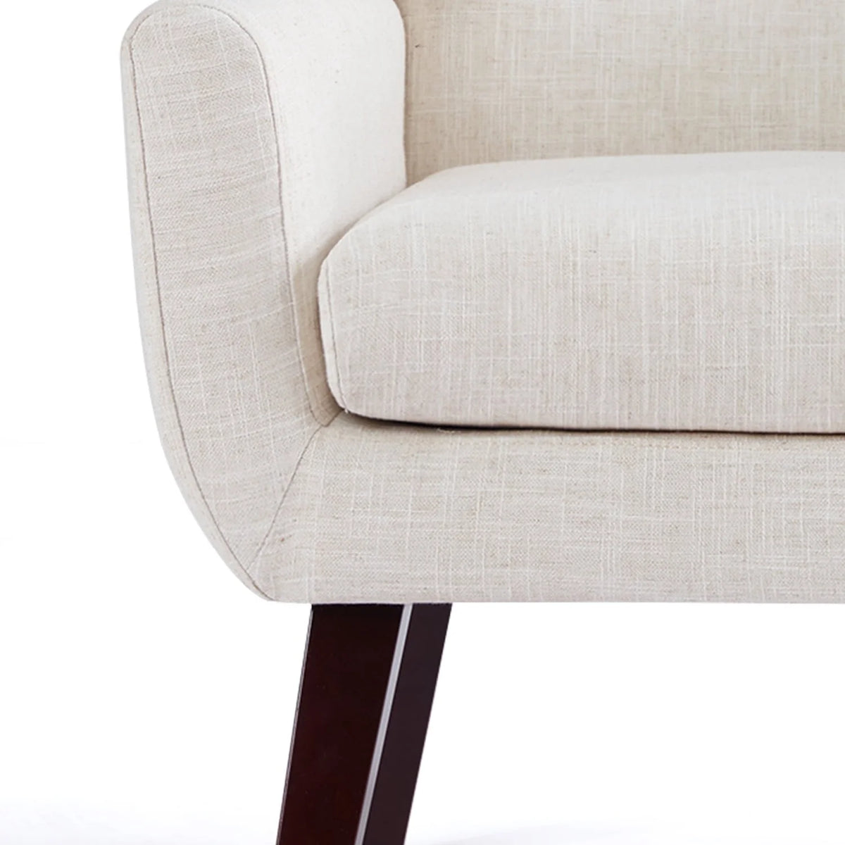 HUIMO Accent Chair, Button-Tufted Upholstered Living Room Chairs, Mid Century Modern Comfy Reading Chairs for Bedroom, Living Room, Beige