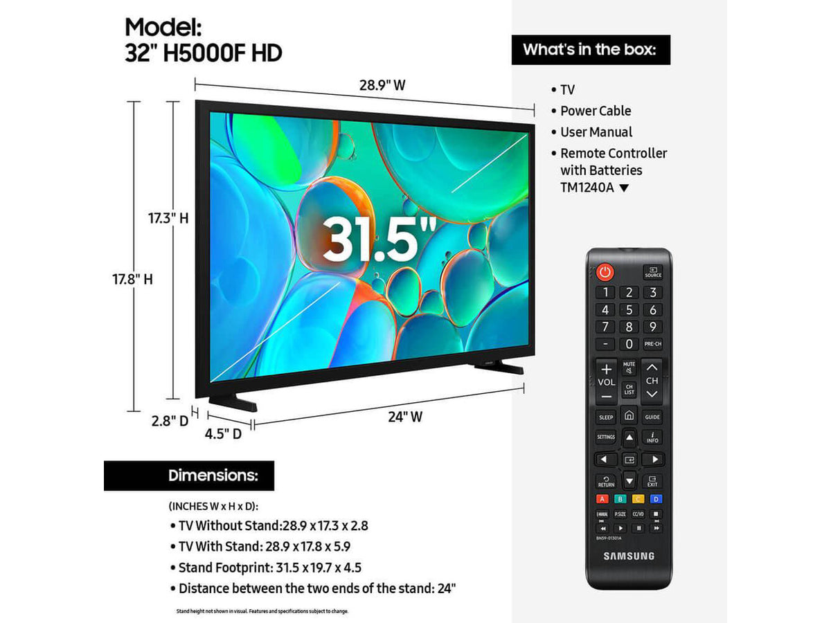 Samsung UN32H5000F 32 inch Class H5000F Series HD Smart LED TV