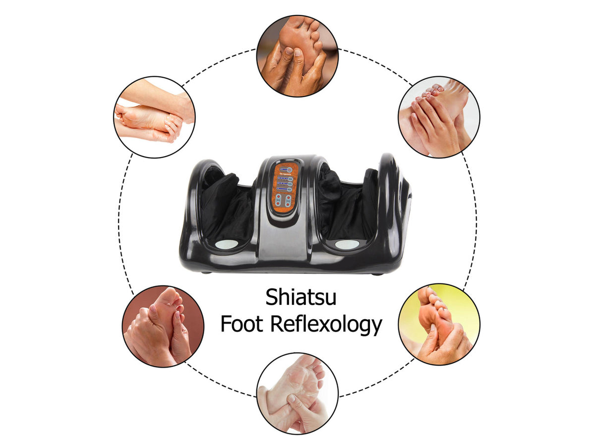 Carepeutic KH385LBA Deluxe Hand-Touch Shiatsu Foot Massager with Kneading Rolling Massage for Tension and Fatigue Relief