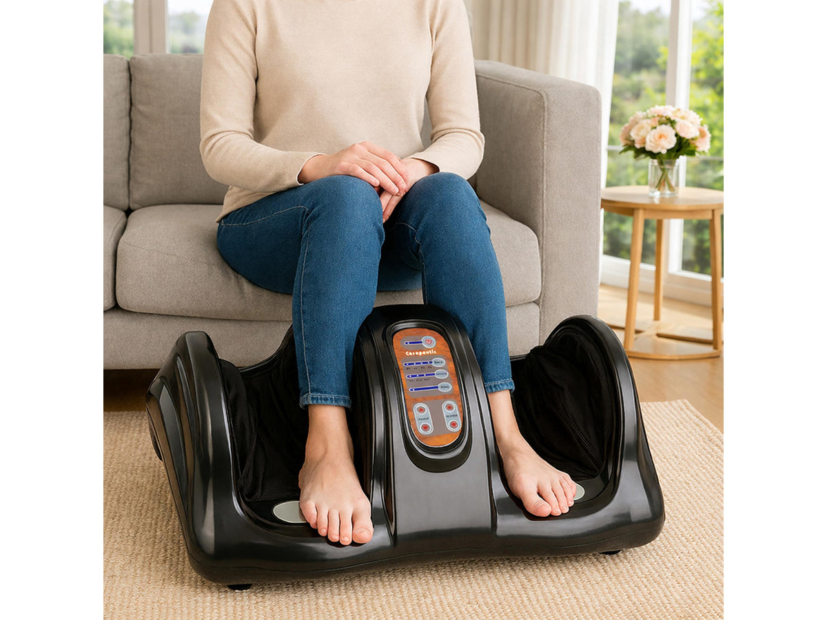 Carepeutic KH385LBA Deluxe Hand-Touch Shiatsu Foot Massager with Kneading Rolling Massage for Tension and Fatigue Relief