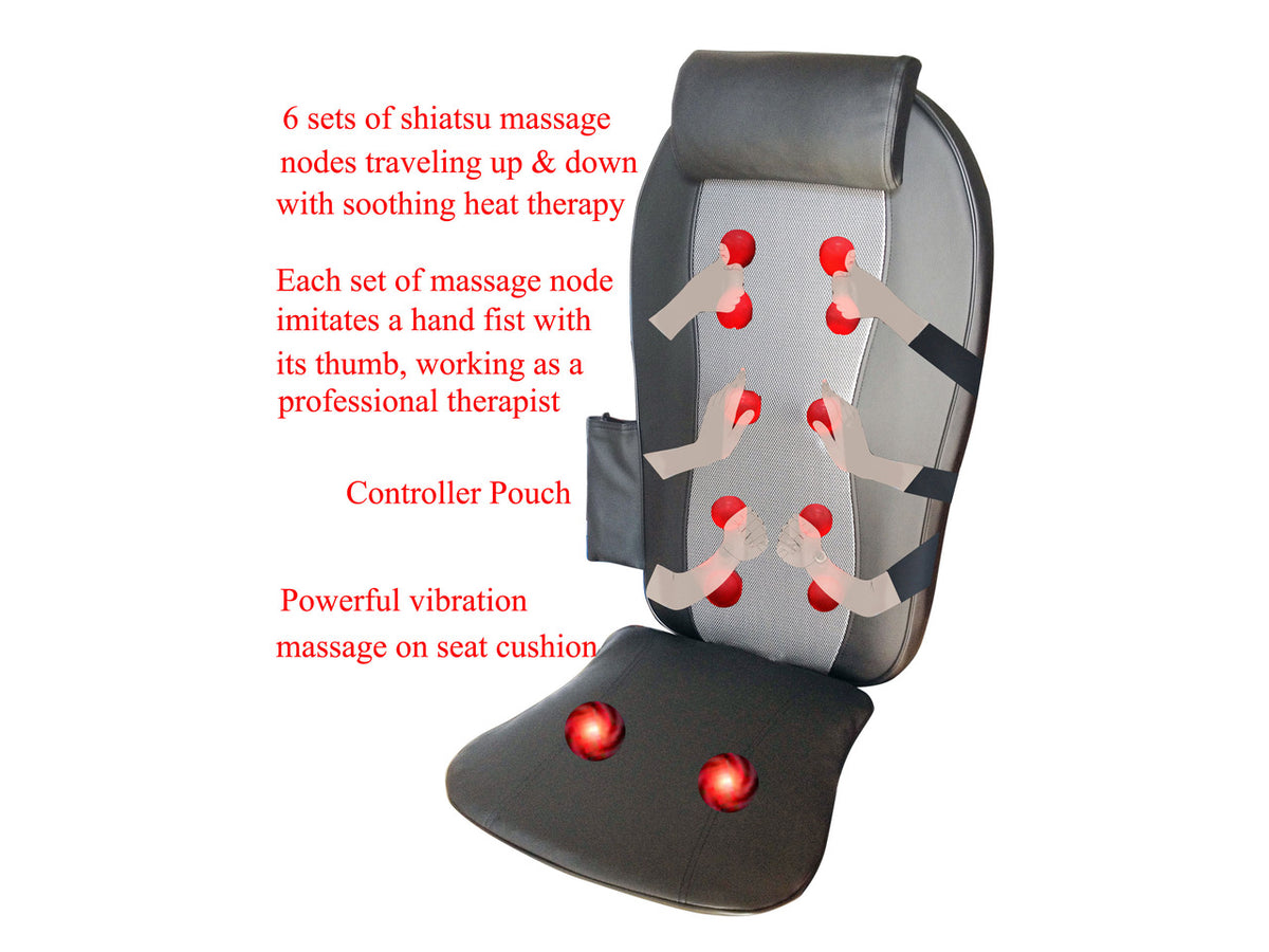 Carepeutic KH261A Deluxe Shiatsu and Swing Back Massager with Heated Therapy and Vibration Massage Cushion