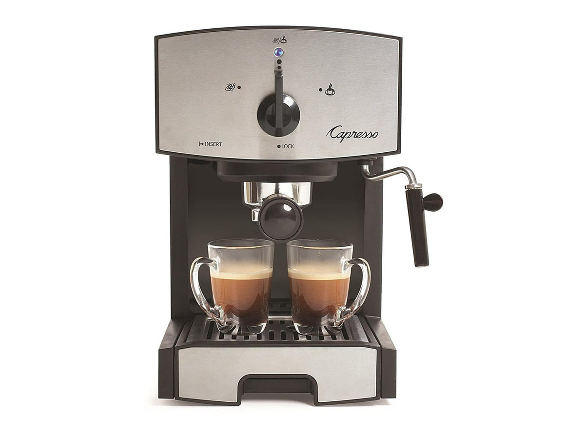 CAPRESSO 117.05 Black/Silver Dual Drip 42 oz. Espresso Machine