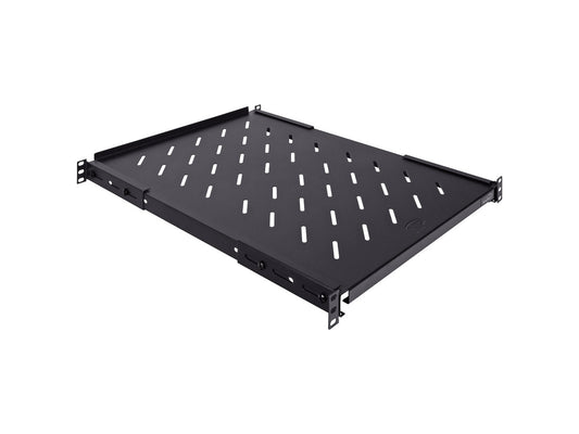 Navepoint Fixed Rack Vented Server Shelf 1U 19" 4 post Rack Mount Adjustable from 16 - 37"
