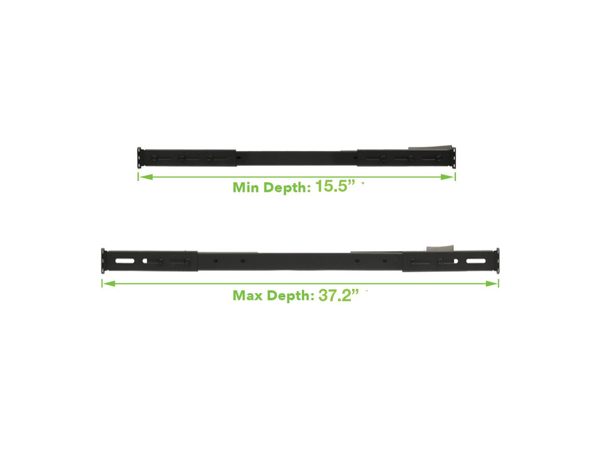 Navepoint Fixed Rack Vented Server Shelf 1U 19" 4 post Rack Mount Adjustable from 16 - 37"