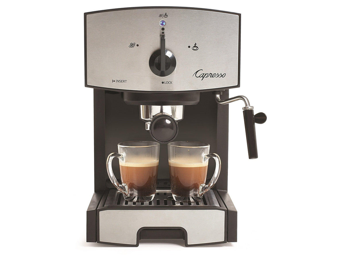 CAPRESSO 117.05 Black/Silver Dual Drip 42 oz. Espresso Machine