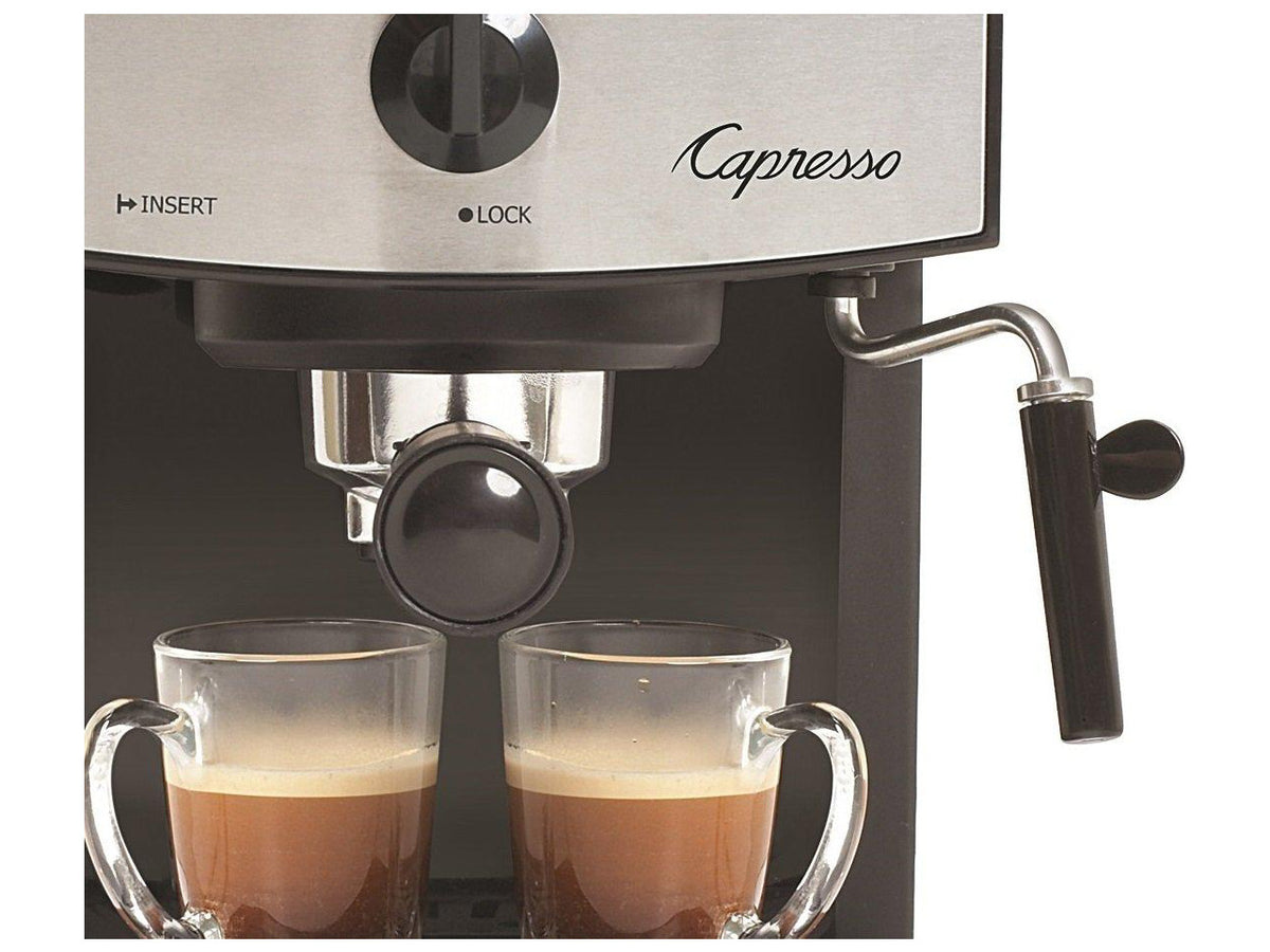 CAPRESSO 117.05 Black/Silver Dual Drip 42 oz. Espresso Machine