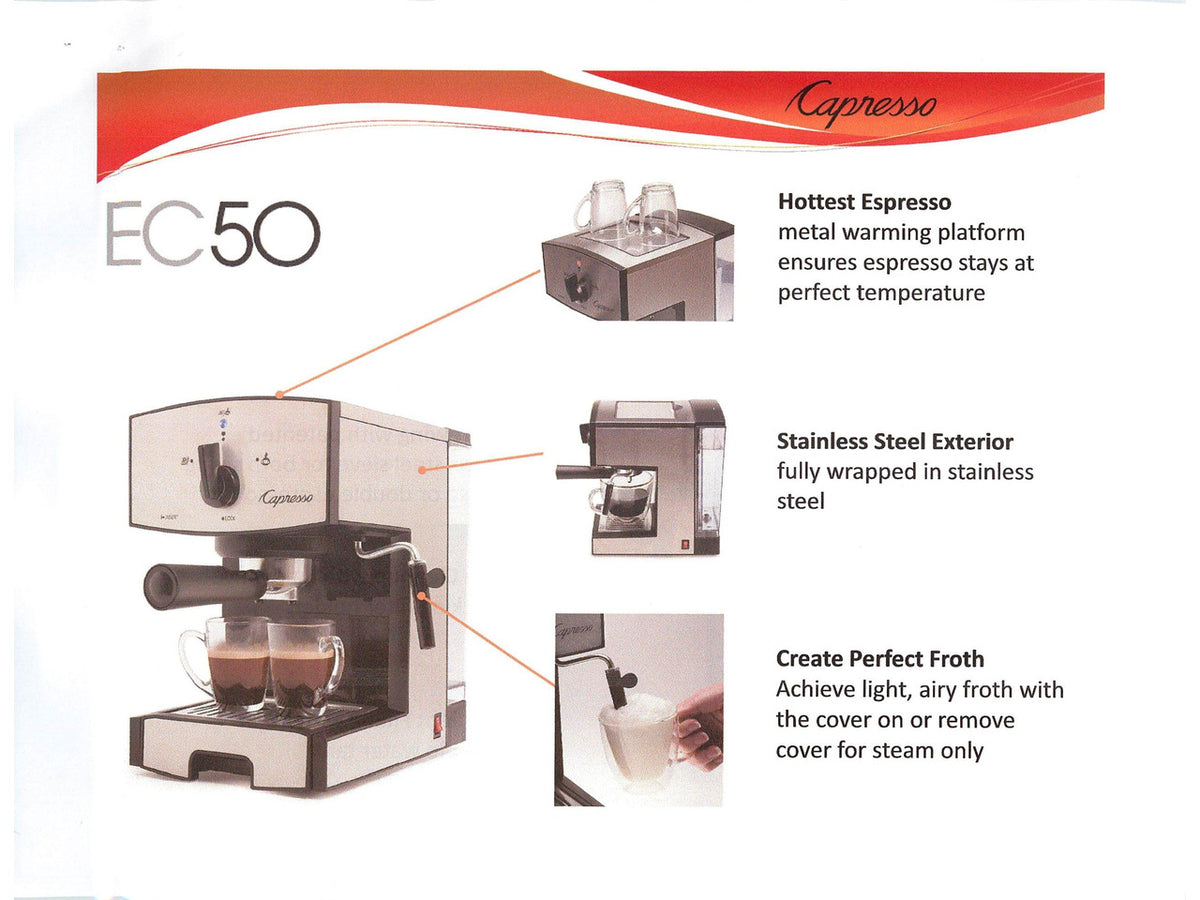 CAPRESSO 117.05 Black/Silver Dual Drip 42 oz. Espresso Machine