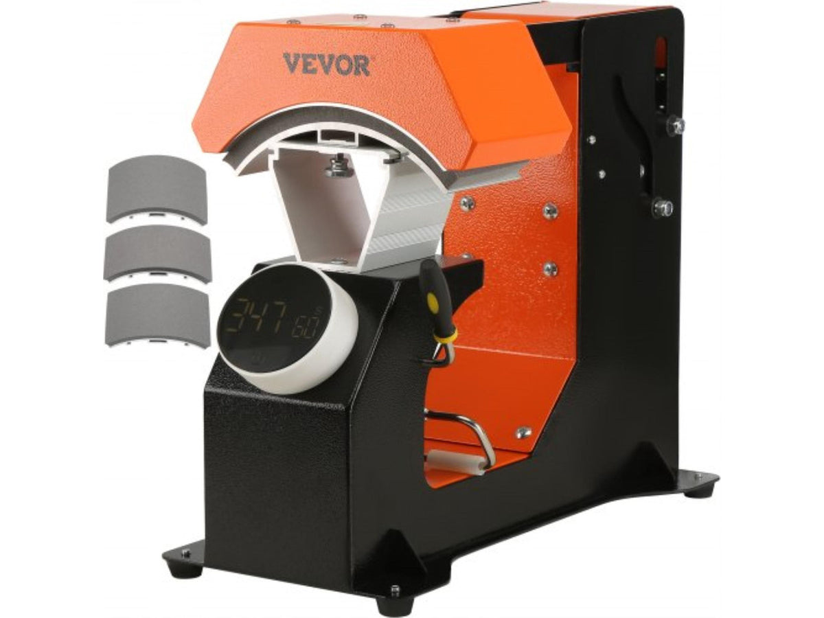 3-in-1 Auto Hat Heat Press with 3pcs Interchangeable Platens(6.6" x 2.7", 6.6" x 3.8", 6.1" x 3"), Automatic Release&Press Knob-Style Digital Control Panel Tested to UL Standards