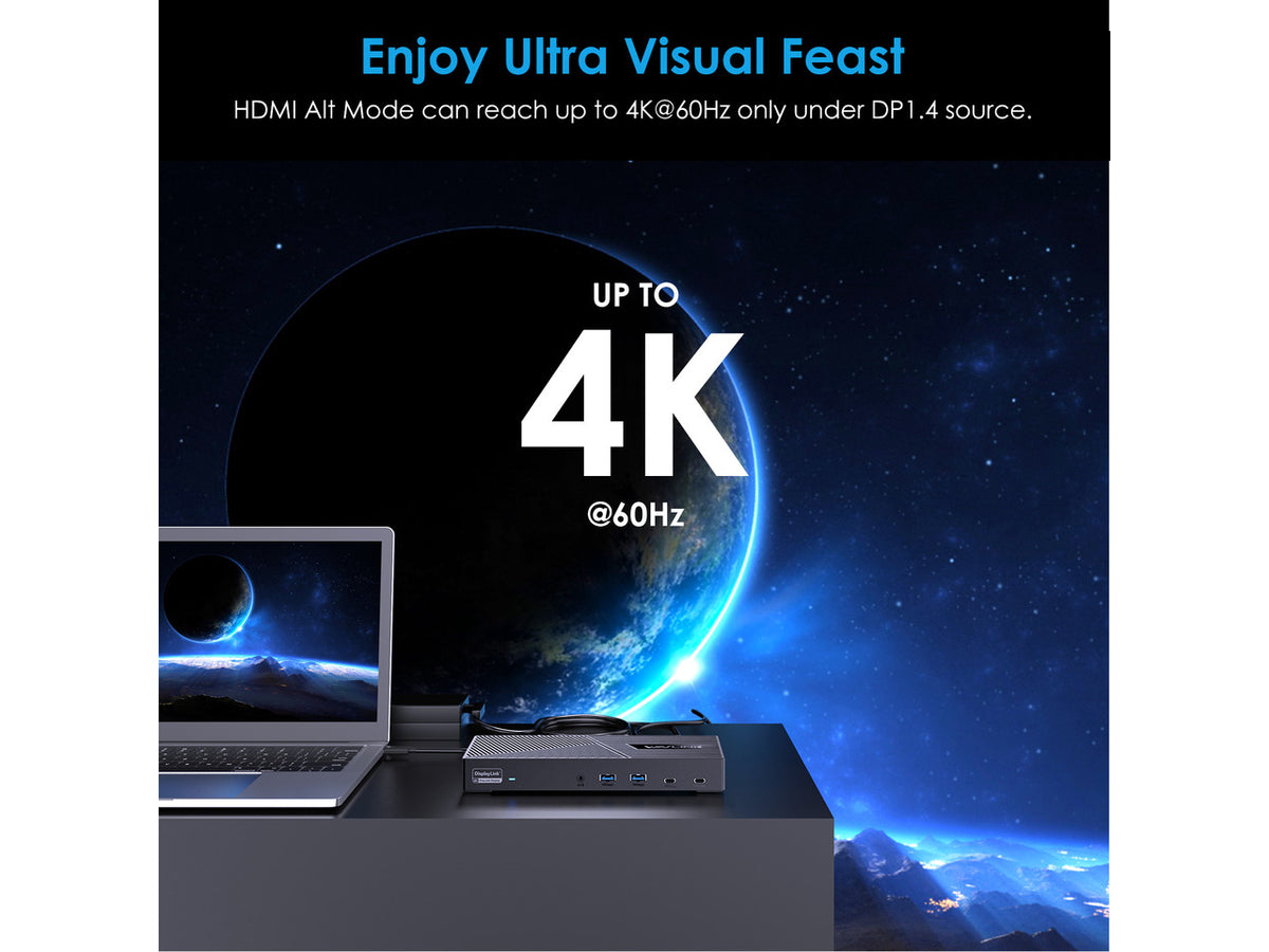 Wavlink USB C Triple Monitor Docking station With 100W Laptop Charging, 3X HDMI, 2X DisplayPort, 6X 10Gbps USB Ports, Gigabit Ethernet, Audio&Mic for New MacBook Neo,MacBook M1/M2/M3/M4, USB4, Windows