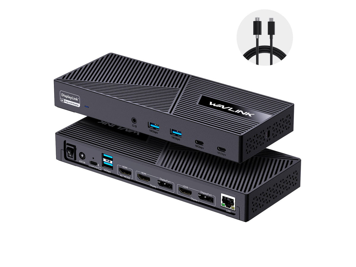 Wavlink USB C Triple Monitor Docking station With 100W Laptop Charging, 3X HDMI, 2X DisplayPort, 6X 10Gbps USB Ports, Gigabit Ethernet, Audio&Mic for New MacBook Neo,MacBook M1/M2/M3/M4, USB4, Windows