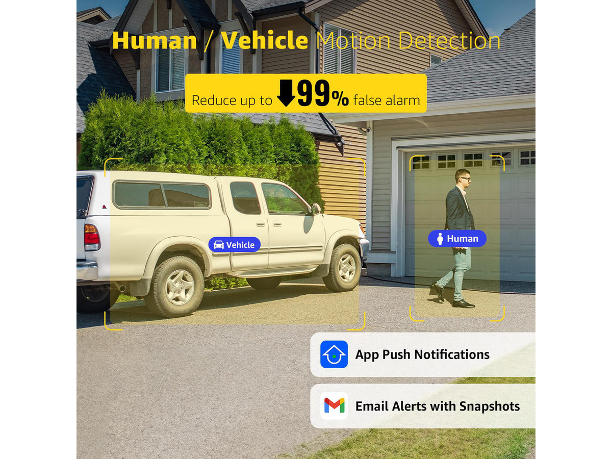 ANNKE 8CH H.265+ 3K Lite Security Camera System with AI Human/Vehicle Detection, 4 x 1920TVL 2MP Wired CCTV IP66 Cameras for Indoor Outdoor Use, Remote Access, NO HDD, Surveillance System Kit