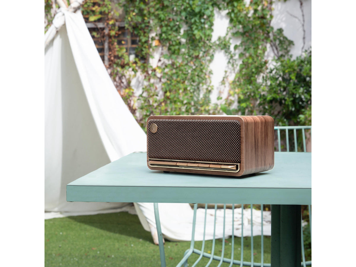 Edifier MP230 Portable Bluetooth Speaker, Wireless Speaker with Stereo Sound for Outdoor Travel, 10-Hour Playtime, Supports USB Soundcard/Micro SD, 20W RMS - Classic Wooden