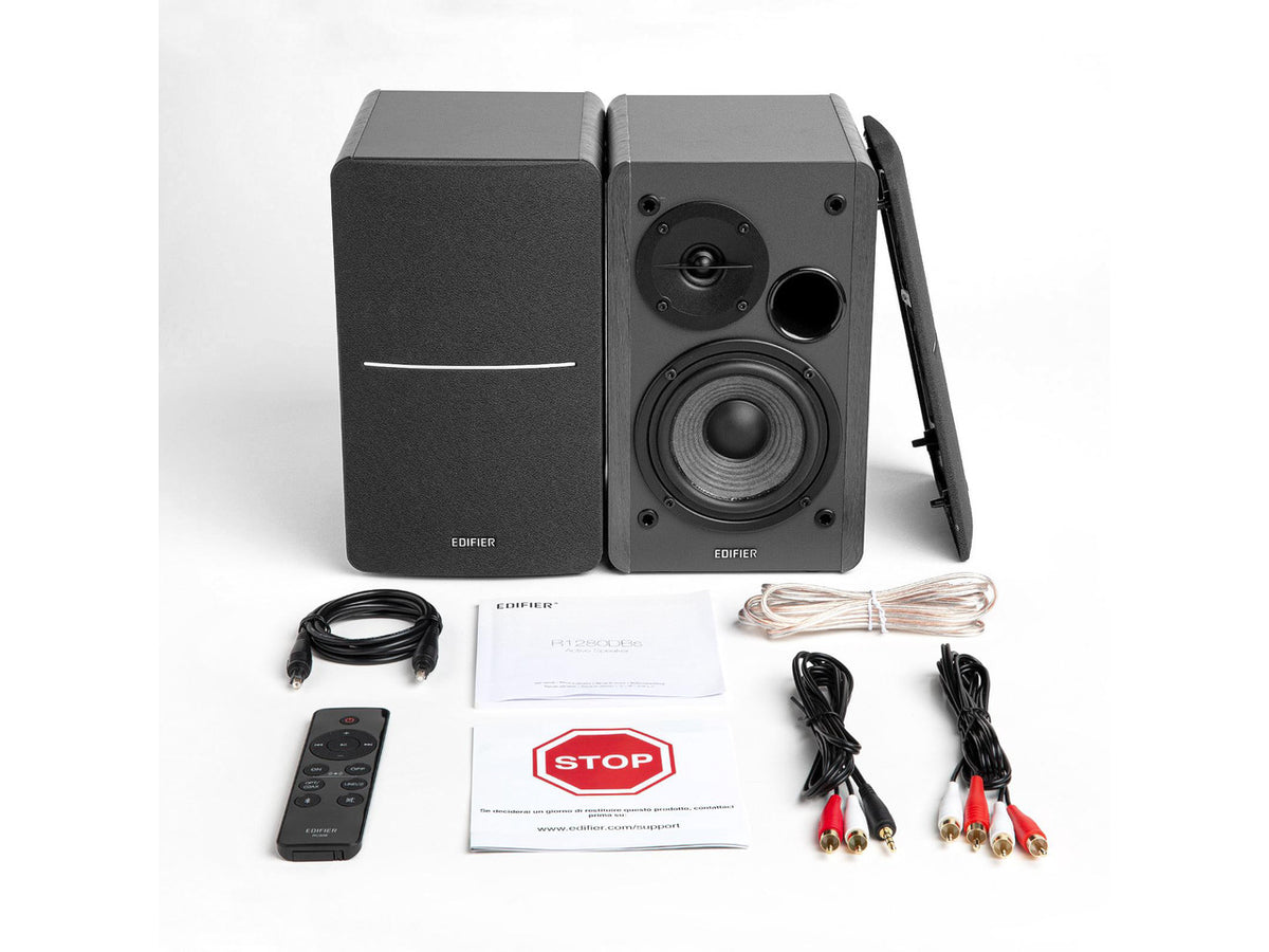 Edifier R1280DBs Active Bluetooth Bookshelf Speakers - Optical Input - 2.0 Wireless Studio Monitor Speaker - 42W RMS with Subwoofer Line Out - Black